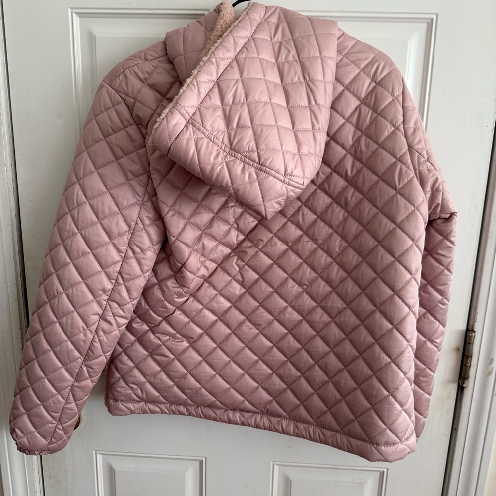 Quilted Pink Hooded Jacket